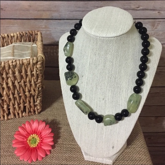Jewelry - Black Onyx Green Quartz Necklace